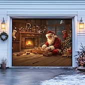 tanie Osłony drzwi garażowych na Boże Narodzenie-Boże Narodzenie na zewnątrz garaż drzwi pokrywa xmas baner święty mikołaj centrum handlowe duże tło świąteczne dekoracja na święta zewnętrzne garaż drzwi dekoracje ścienne domu