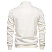 economico Felpe di base-felpe con collo finto e cerniera a un quarto da uomo, casual, sociali, tascabili, leggere, con collo alto, per uomo