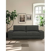 baratos Cobertura de Sofa-Capa de Sofá em Linho Sólido 2 Lugares 3 Lugares Com Estofamento de Algodão e Linho