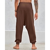 preiswerte Heim-Herren Baumwollhosen Hose Hosen Sommerhosen Strandhose Haremshose Tasche Kordelzug Elastische Taille Glatt Komfort Atmungsaktiv Täglich Festtage Urlaub Hawaiianisch Boho Armeegrün Weiß