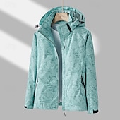 baratos Fleece &amp; Casacos 3 em 1-Mulheres Jaqueta Softshell Jaqueta de Trilha Quebra-Vento de Trilha Inverno Ao ar livre Botânico floral Prova-de-Água A Prova de Vento Bolso Múltiplo Zíper Frontal Jaqueta leve Zip Completo Campismo