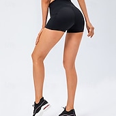 cheap Yoga Leggings &amp; Tights-Women&#039;s Gym Shorts Yoga Shorts Workout Shorts with Phone Pocket High Waist Yoga Gym Workout Pilates Shorts Black White Yellow Sports Activewear Stretchy Slim