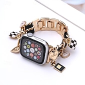 economico Cinturini per Apple Watch-Braccialetto di gioielli Compatibile con Cinturino dell&#039;Apple Watch 38mm 40mm 41mm 42mm 44mm 45mm 49mm Doppia catena Lusso Regolabili Lega Cinturino di ricambio per iwatch Ultra 2 Series 9 8 7 SE 6 5