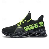 economico Sneakers da uomo-scarpe da ginnastica sportive da uomo in Flyknit verde neon - scarpe da corsa leggere e traspiranti con un design unico della suola