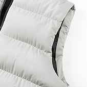 economico Gilet-Per uomo Gilet imbottito Quotidiano Casual Autunno &amp; Inverno Tasca con cerniera Poliestere Confortevole Semplice Cerniera Collo alla coreana Vestibilità regolare Nero Borgogna Cachi Blu scuro Gilet