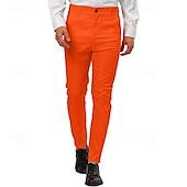 billige Chinos-Herre Dressbukser Mager Bukser kinesisk Knapper Lomme عادي Komfort Formell Fest Arbeid Mote Klassisk Stil Rosa Blå Mikroelastisk