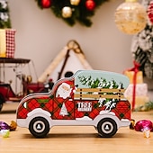 olcso Gyűjthető figurák-karácsonyi autós cukorka doboz díszdoboz, kreatív autó alakú fém csemegedoboz, karácsonyi dekoráció, gyerekajándék, kis autós témájú cukorkatartó ünnepi parti ajándékokhoz