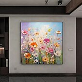 abordables Peintures Abstraites-peinture à l&#039;huile abstraite faite à la main avec des fleurs de prunier, couteau à palette, art mural, impressionnisme texturé, peintures de fleurs, peintures décoratives modernes, art de la chambre