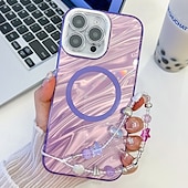Χαμηλού Κόστους iPhone Θήκες-τηλέφωνο tok Για iPhone 16 Pro Max Plus iPhone 16 Pro Max iPhone 15 iPhone 15 Pro Max iPhone 14 Pro Max Πίσω Κάλυμμα Μαγνητική Υποστήριξη ασύρματης φόρτισης με λουράκι καρπού Ρετρό Επιμετάλλωση