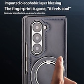 お買い得  サムスン用ケース-Samsung Galaxy Z Fold 6 Z Fold 5 Z Fold 4 Z Fold 3 用のスタンドホルダー付きバックカバー、ワイヤレス充電対応、ショックプルーフ、レトロTPU PUレザー