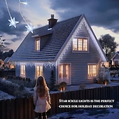 abordables Lumières d&#039;Halloween-Guirlande lumineuse pour rideaux d&#039;Halloween, 36 guirlandes lumineuses suspendues en forme de glaçons, 5 m, 216 LED, 8 modes d&#039;éclairage, pour Noël, mariage, fête, vacances, fenêtre, maison, mur,