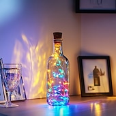 economico Striscie luci ad energia solare-luce solare esterna della stringa ha condotto la luce solare del giardino 2m 20led bottiglia di vino ad energia solare a forma di sughero stringa di filo di rame principale luce esterna festival