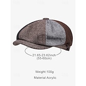 levne Pánské klobouky-pánská vintage patchwork plochá kšiltovka rybí kosti – klasický tvídový newsboy klobouk na podzim a zimu