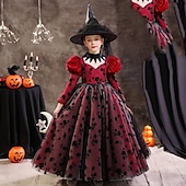 levne Šaty s pohádkovým motivem-Děti Dívčí Šaty na párty Pevná barva Krátký rukáv Dlouhý rukáv 3/4 délka rukávu Výkon Halloweenská párty Síťka Princeznovské Cosplay kostým Sladký Síťka Do půli lýtek Plášťové šaty Tylové šaty Léto