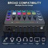 economico Cavi e adattatori-mixer audio per giochi streaming mixer rgb a 5 canali per podcast di voci di gioco trasmissione in diretta