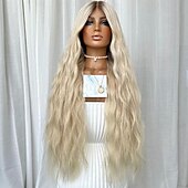 economico Parrucche lace front capelli veri-parrucca frontale in pizzo 13x4 con capelli umani remy, parrucca bionda cenere con capelli per bambini, senza colla, con onde naturali e ombre, per donne