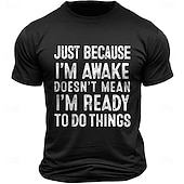 abordables T-shirt graphique pour hommes-Homme Drôle impression de lettre T-shirt 100% Coton Manche Courte Graphique Chemise Noir Gris foncé Bleu de minuit T-shirt confortable Rue Sport en Plein Air Vêtements de créateurs de mode