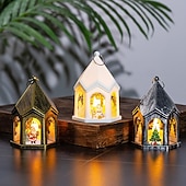 ieftine Lumini de Craciun-decor de Crăciun lumina de noapte cadou strălucitor de Anul Nou lanternă retro pandantiv brad de Crăciun decor de masă elemente de recuzită de vacanță 1buc