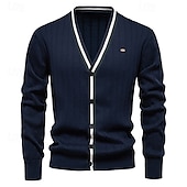 economico Felpe e Sweatshirt Elite da Uomo-Per uomo Cardigan Maglione Maglione corto Maglione lavorato a maglia A coste Maglia Standard Collage Bottone giù Color Block A V Di tendenza Classico Da tutti i giorni Appuntamento Abbigliamento