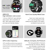 Χαμηλού Κόστους Smartwatch-imosi gps hk08 έξυπνο ρολόι amoled πυξίδα υψόμετρο αέρα πίεση bluetooth κλήση παγκόσμια ώρα 530mah αθλητικό ρολόι παρακολούθησης εξωτερικού χώρου