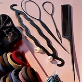 abordables Accessoires de coiffure-ensemble d&#039;accessoires pour cheveux pour gros intestin - élastiques à cheveux polyvalents, cordes à cheveux simples et combinaisons de cercles à cheveux pour des coiffures élégantes - parfait pour