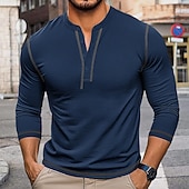 tricou bărbați din bumbac 100% tricou tricou cămașă cu mânecă lungă culoare solidă henley îmbrăcăminte pentru acasă cu mânecă lungă îmbrăcăminte îmbrăcăminte epocă zilnic casual stil stradal ieftine Tricou casual Henley-tricou bărbați din bumbac 100% tricou tricou cămașă cu mânecă lungă culoare solidă henley îmbrăcăminte pentru acasă cu mânecă lungă îmbrăcăminte îmbrăcăminte epocă zilnic casual stil stradal