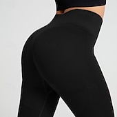 billiga Yoga Leggings &amp; Tights-Dam Yogabyxor Yoga leggings Lappverk Hög midja Yoga Gymträning Pilates Trikåer Svart Rosa Armégrön Höst sporter Sportkläder Elastisk Smal