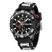 voordelige Quartz-horloges-crrju herenhorloges topmerk luxe quartz siliconen band sport waterdichte klok met lichtgevend quartzhorloge