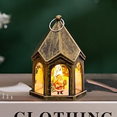 ieftine Lumini de Craciun-decor de Crăciun lumina de noapte cadou strălucitor de Anul Nou lanternă retro pandantiv brad de Crăciun decor de masă elemente de recuzită de vacanță 1buc