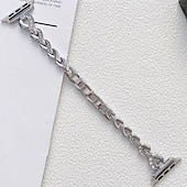 voordelige Apple Watch-bandjes-Solo Loop Compatibel met: Apple Watch-horlogebandje 38mm 40mm 41mm 42mm 44mm 45mm 49mm Bling Diamant Metalen sluiting Verstelbaar Legering Vervangende horlogeband voor iwatch Ultra 2 Series 9 8 7 SE