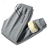 cheap Sweatpants-Men&#039;s Sherpa Fleece Pants Sweatpants Joggers Winter Pants Pocket Letter Warm Daily Leisure Sports Going out Streetwear Casual Black Black Straight Leg Micro-elastic
