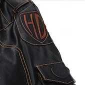 preiswerte Kunstlederjacke-Herren Kunstlederjacke Bikerjacke Vintage Lederjacke Straße Motorrad Thermowarm Tasche Frühling &amp; Herbst Einfarbig Streetwear Lässig Umlegekragen Regulär Kunstleder Schwarz Braun Jacken
