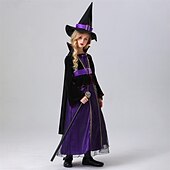 levne Zlé čarodějnice-Čerodějnice Valpuržina noc Šaty Cosplay kostým Dětské Dívčí cosplay Večírek předvečer Všech svatých Karneval Plesová maškaráda Jednoduchý karnevalový kostým