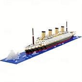 cheap Building Toys-Titanic Mini Building Blocks - DIY Assembled Boat Model with Difficult Building Blocks, Cruise Ornaments, Educational Handmade Model Toy for Easter, Christmas, Halloween Gift