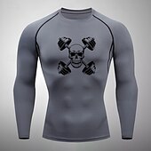 economico T-shirt e Canottiere da Corsa-Per uomo T-shirt Compressione Maglia Atletica Maglia da palestra Camicia fitness Manica lunga Maglietta Informale Athleisure Autunno Traspirante Asciugatura rapida Morbido Allenamento in palestra