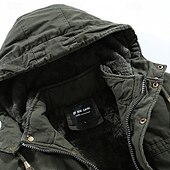 preiswerte Herrenjacken &amp; Herrenmäntel-Herren Winterjacke Fleecejacke Freizeitjacke Täglich Urlaub warm Tasche Vlies Herbst Winter Glatt Modisch Strassenmode Mit Kapuze Standard Schwarz Khaki Armeegrün Jacken