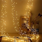 abordables Enchufe eléctrico-Cadena de luces LED con forma de petardo, 31 V CC, 9 m/6 m, 300/200 LED, IP65, resistente al agua, para exteriores, decoración de fiestas navideñas, iluminación colorida, 1 unidad