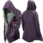 billiga fleecejacka för män-Herr Vinterkappa Fleece-jacka Jacka Dagliga kläder Semester Fleecefoder Med fickor Mönster Framficka Höst vinter Soldier Sport Ledigt Luvtröja Normal Blå Purpur Grön Khaki grön Ljusgrå Jacka