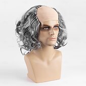 cheap Party Wigs-Funny Bald Wig Mediterranean Men&#039;s Wig Perfect Bald Head Cap for Costume Party Performance Halloween Dress-up Props