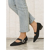 ieftine Block Heels-pantofi de damă din tricot Mary Jane cu curea cu cataramă – pantofi confortabili și eleganti cu toc joasă pentru ținute casual sau de birou