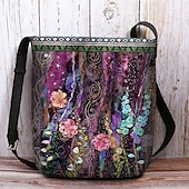 levne Tašky přes rameno-dámská bohémská květinová vyšívaná crossbody kabelka, umělecká ručně vyrobená taška přes rameno s barevným květinovým vzorem, ideální pro běžné nošení a festivaly
