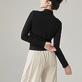 お買い得  ダンス練習着-アクティブウェア ベスト ピュアカラー スプライシング 女性用 性能 訓練 長袖 ハイウエスト ポリエステル