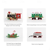 ieftine Jucării Novelty-set tren de Crăciun - decor electric de Crăciun cu sunet și lumină pentru brad de Crăciun, vagon, jucării cadou și produse periferice pentru Ziua Recunoștinței și sezonul sărbătorilor