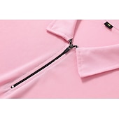 cheap Vacation-Men&#039;s Quarter Zip Polo Golf Shirt Daily Holiday Turndown Short Sleeve Fashion Basic Plain Spring &amp; Summer Regular Fit Light Blue Black White Pink Wine Navy Blue Quarter Zip Polo