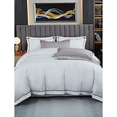 economico Collezione d&#039;elite-Set copripiumino da 4 pezzi, 100% cotone biologico, tessuto morbido e traspirante, include copripiumino e federe per un sonno confortevole.
