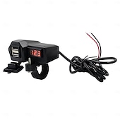 economico Caricabatterie per auto-Caricabatterie per cellulare per moto 3.4a dual usb con accendisigari 10-24v con misuratore di tensione accessori di modifica