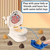 cheap Gags &amp; Practical Joke Toys-Shooting Poop Family Fun Game - Gag Toys &amp; Practical Jokes with 1 Toilet, 2 Agile Launchers, 6 Soft Plastic Toy Poops, Sound Effects, Fast and Crazy Gameplay for Kids