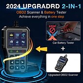 お買い得  OBD-車用 OBD2 スキャナー バッテリー テスター カラー スクリーン コード リーダー 簡単セットアップ エンジン障害ライトをクリア 診断スキャン ツール 電圧読み取り