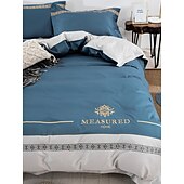 economico Collezione d&#039;elite-Set copripiumino da 4 pezzi, 100% cotone biologico, tessuto morbido e traspirante, include copripiumino e federe per un sonno confortevole.