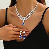 cheap Jewelry Sets-Bridal Jewelry Sets Two-piece Suit Imitation Diamond 1 Necklace Earrings Women&#039;s Classic Sweet Lovely Classic Love Precious Jewelry Set For Wedding Gift